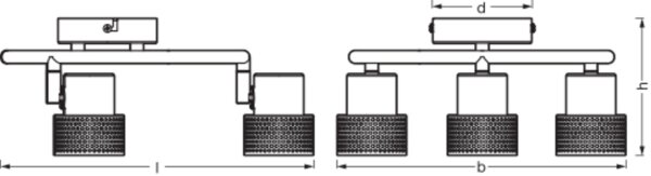 Deckenleuchte Schwarz Kork GU10 L:31,8 cm OSRAM