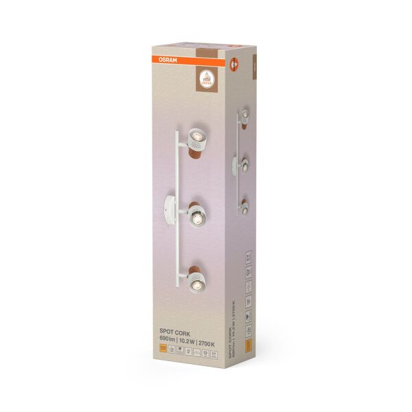 Deckenspot flexibel Weiß Kork GU10 57,7 cm OSRAM