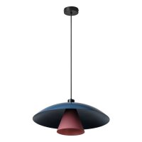 Runde H&auml;ngelampe Blau Rosa Schwarz E27 &Oslash;50 cm OSRAM