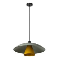 Runde Pendelleuchte Gr&uuml;n Gelb Schwarz E27 &Oslash;50 cm OSRAM