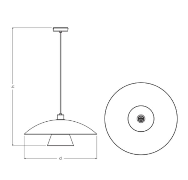 Hängelampe Schwarz Weiß Metall E27 Ø50 cm rund OSRAM
