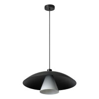 H&auml;ngelampe Schwarz Wei&szlig; Metall E27 &Oslash;50 cm rund OSRAM