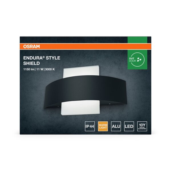 LED Wandlampe Dunkelgrau Alu 3000 K IP44 24 cm OSRAM