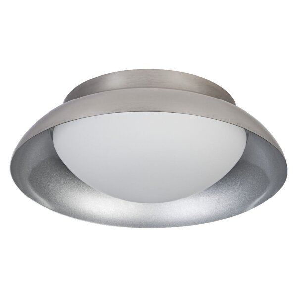 Deckenleuchte Stahl Glas Nickel E27 Ø30,5cm rund OSRAM