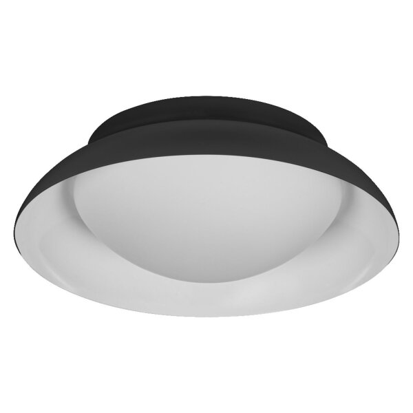 Deckenleuchte Schwarz Glas Stahl E27 rund Ø30,5cm OSRAM