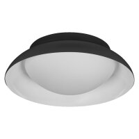 Deckenleuchte Schwarz Glas Stahl E27 rund &Oslash;30,5cm OSRAM
