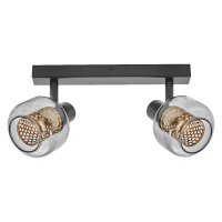 Deckenspot verstellbar Schwarz Glas E14 L:38,5 cm OSRAM