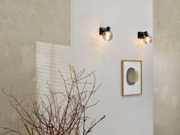 Wandleuchte flexibel Schwarz Stahl E14 B:10,5 cm OSRAM