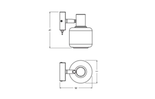 Wandleuchte flexibel Schwarz Stahl E14 B:10,5 cm OSRAM