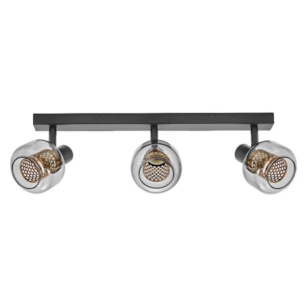 Deckenstrahler flexibel Schwarz Glas Gold E14 OSRAM