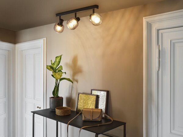 Deckenstrahler flexibel Schwarz Glas Gold E14 OSRAM