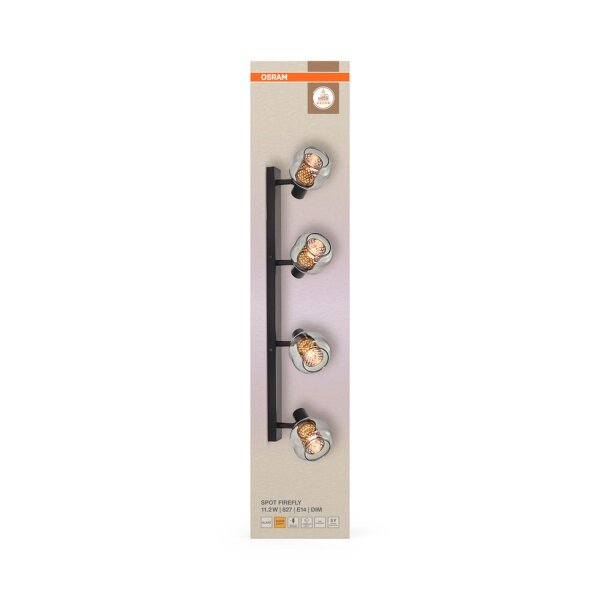 Deckenleuchte verstellbar Schwarz Glas E14 OSRAM
