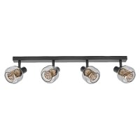 Deckenleuchte verstellbar Schwarz Glas E14 OSRAM