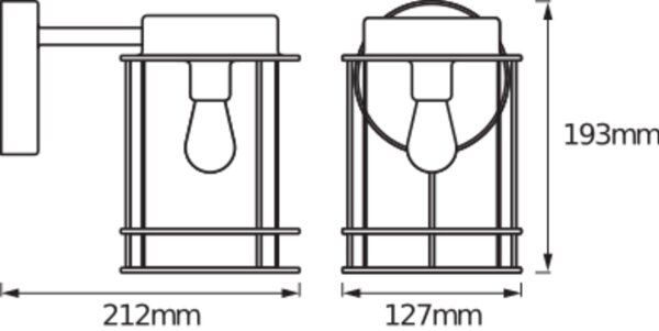 Wandlampe Edelstahl Glas Laterne IP44 E27 21,2 cm OSRAM