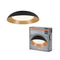 LED Deckenleuchte Click-DIM Schwarz Holz 3000K...