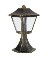 Sockelleuchte Schwarz Alu Glas IP44 E27 H:32,5 cm OSRAM