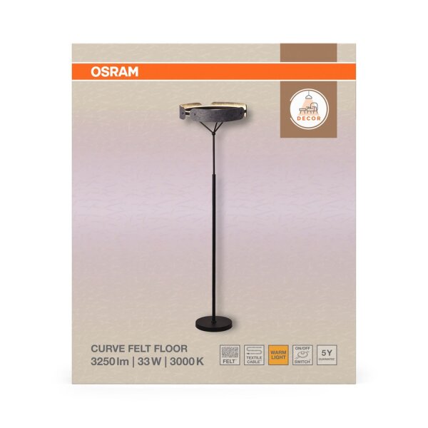 LED Stehleuchte Filz 3000 K H:150 cm Lichtfarbe OSRAM