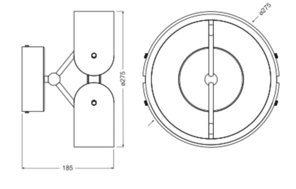 LED Wandleuchte Filz 3000 K Alu H:27,5 cm Modern OSRAM