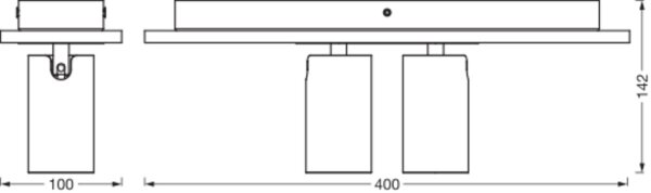 Deckenstrahler flexibel Schwarz Holz GU10 40 cm OSRAM