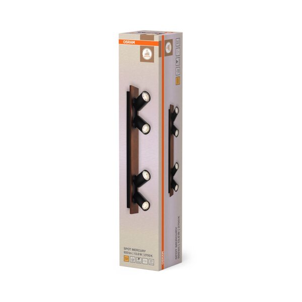 Deckenleuchte schwenkbar Schwarz Stahl GU10 60 cm OSRAM
