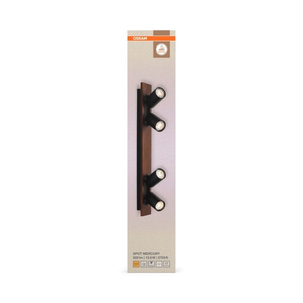 Deckenleuchte schwenkbar Schwarz Stahl GU10 60 cm OSRAM