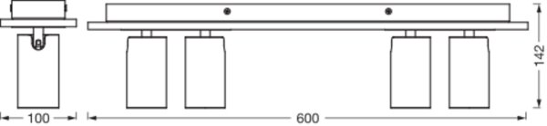 Deckenleuchte schwenkbar Schwarz Stahl GU10 60 cm OSRAM