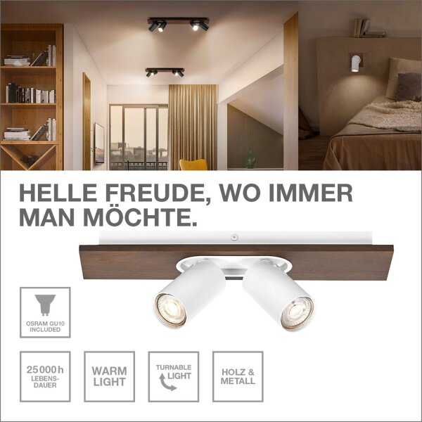 Deckenleuchte schwenkbar Schwarz Stahl GU10 60 cm OSRAM