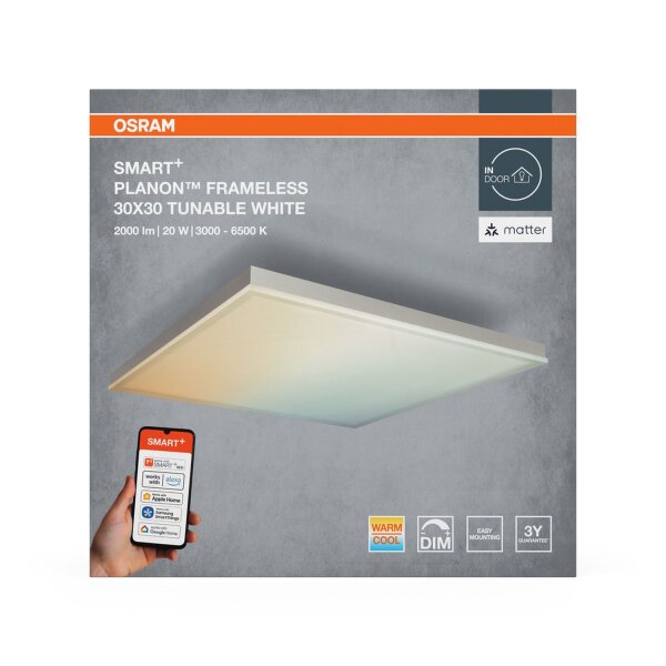 LED Deckenlampe dimmbar Smart+ TW Weiß Alu L:30cm OSRAM