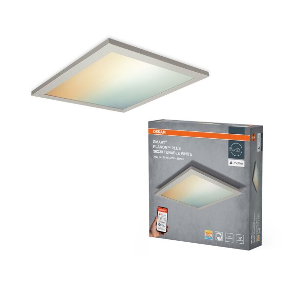 LED Deckenlampe dimmbar Smart+ TW Weiß Alu L30cm OSRAM
