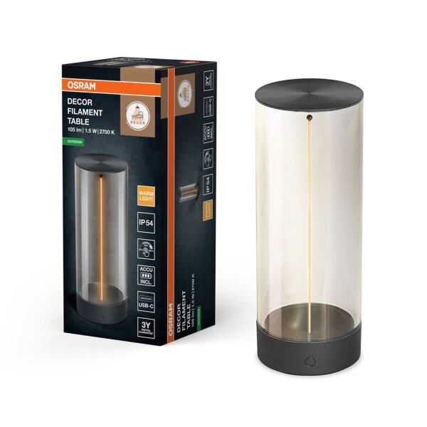 LED Tischlampe dimmbar Batterie 2700 K IP54 OSRAM