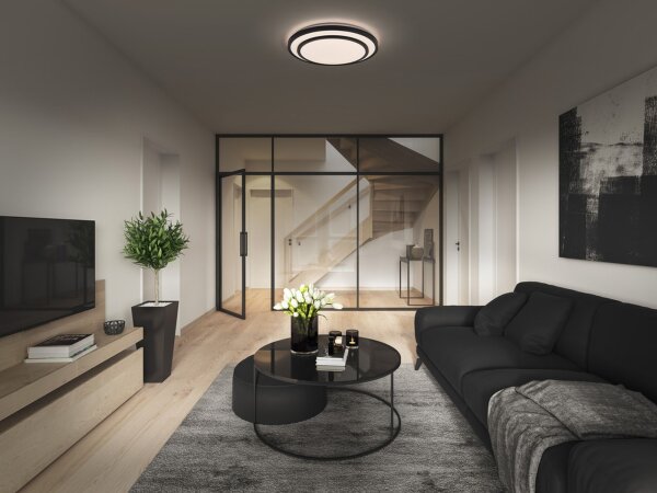 LED Deckenleuchte Schwarz Metall 3000K Ø39cm rund OSRAM