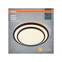 LED Deckenlampe Schwarz Metall 3000K rund Ø29,3cm...