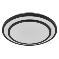 LED Deckenlampe Schwarz Metall 3000K Ø49,2cm rund...