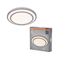 Runde LED Deckenlampe Silber Metall 3000K &Oslash;39cm OSRAM