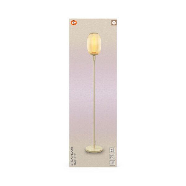 Stehlampe Beige Stahl Glas E27 H:146 cm OSRAM