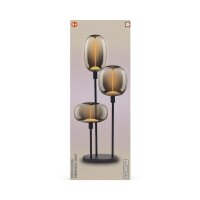 Stehlampe Dunkelgrau Stahl Glas E27 H:78 cm OSRAM