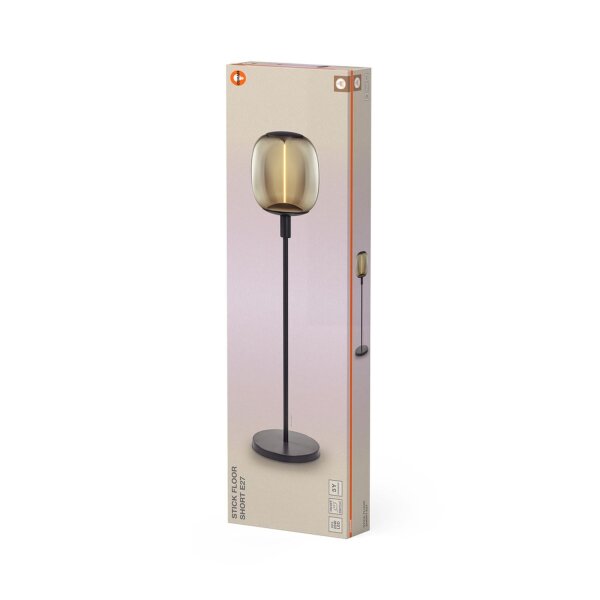 Stehleuchte Dunkelgrau Glas Stahl E27 H:78 cm OSRAM