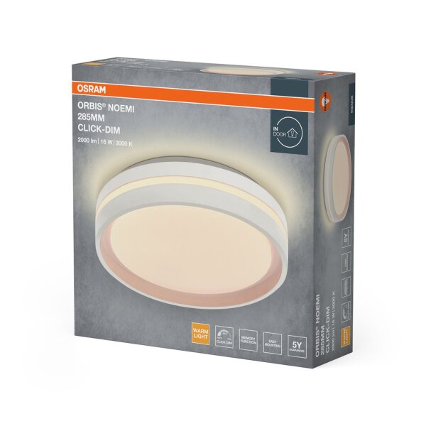 LED Deckenleuchte Click-DIM Weiß 3000K L:28,5cm OSRAM