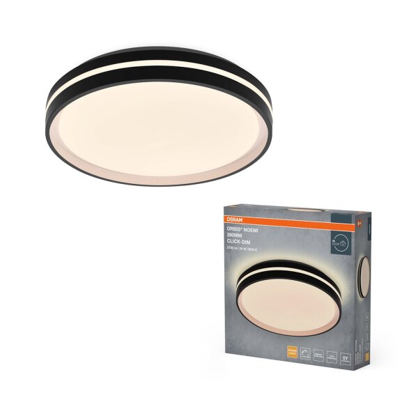 LED Deckenlampe Click-DIM Schwarz 3000K L:39cm OSRAM