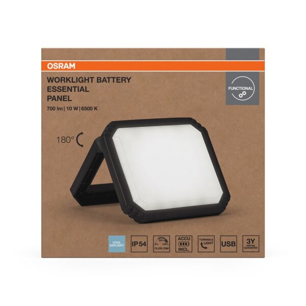 LED Akku Leuchte dimmbar Schalter 6500K IP54 USB-C