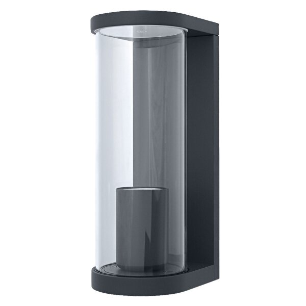 Wandlampe Dunkelgrau Glas Alu IP44 E27 H:22,2 cm OSRAM