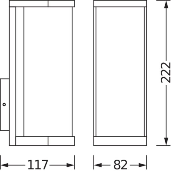 Wandlampe Dunkelgrau Glas Alu IP44 E27 H:22,2 cm OSRAM