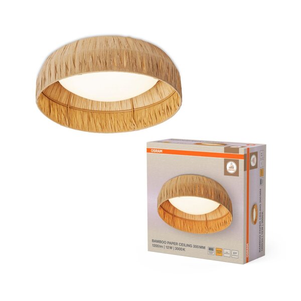 LED Deckenleuchte Bambuspapier B:30 cm 3000 K OSRAM