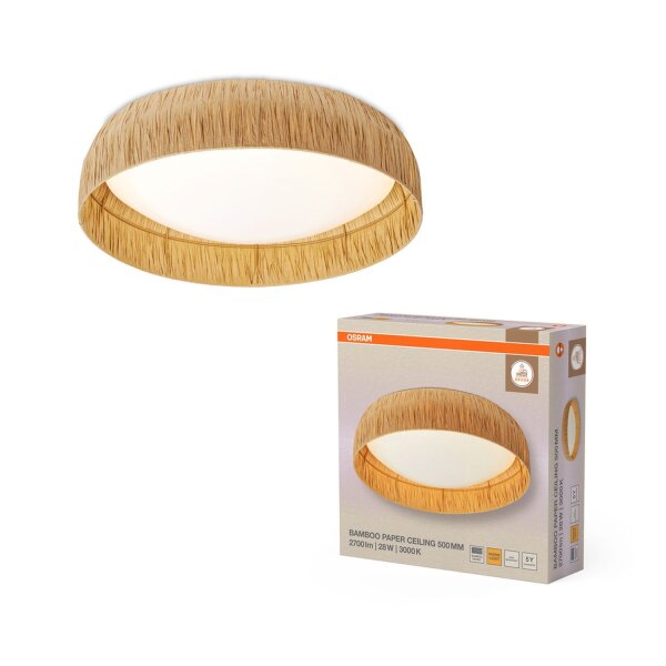LED Deckenlampe Bambus 3000 K B:50 cm Flur Büro OSRAM