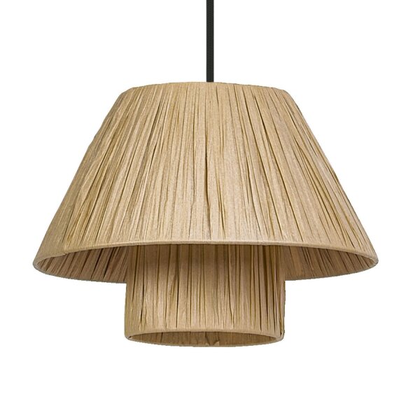 Hängelampe Braun Bambus L:28 cm E27 rund Esstisch OSRAM