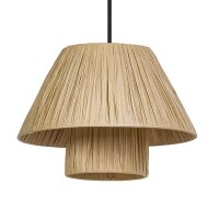 Hängelampe Braun Bambus L:28 cm E27 rund Esstisch OSRAM