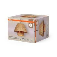 Hängelampe Braun Bambus L:28 cm E27 rund Esstisch OSRAM