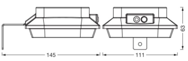 LED Akku Wandleuchte Sensor 3000 K Metall IP44 OSRAM