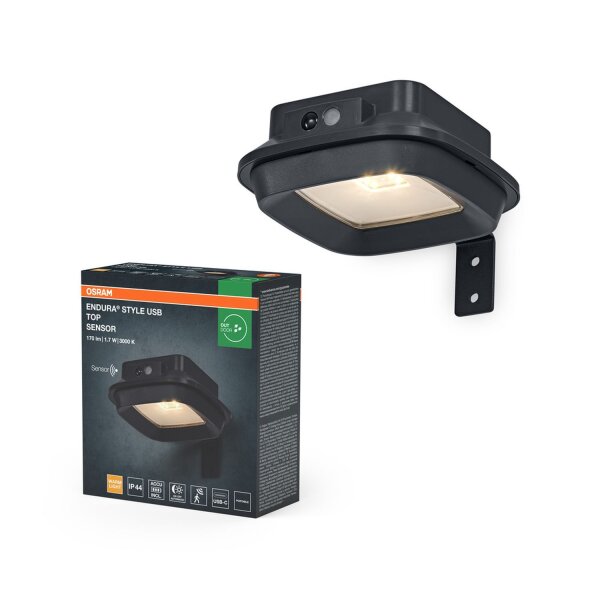 LED Akku Wandleuchte Sensor 3000 K Metall IP44 OSRAM