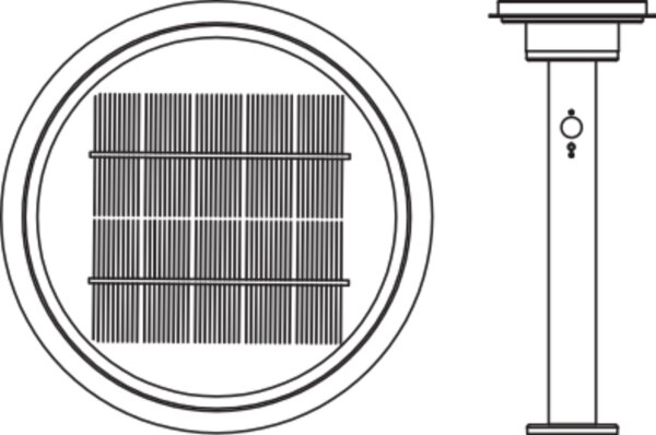 LED Solar Wegeleuchte Sensor Edelstahl 3000K IP44 40 cm